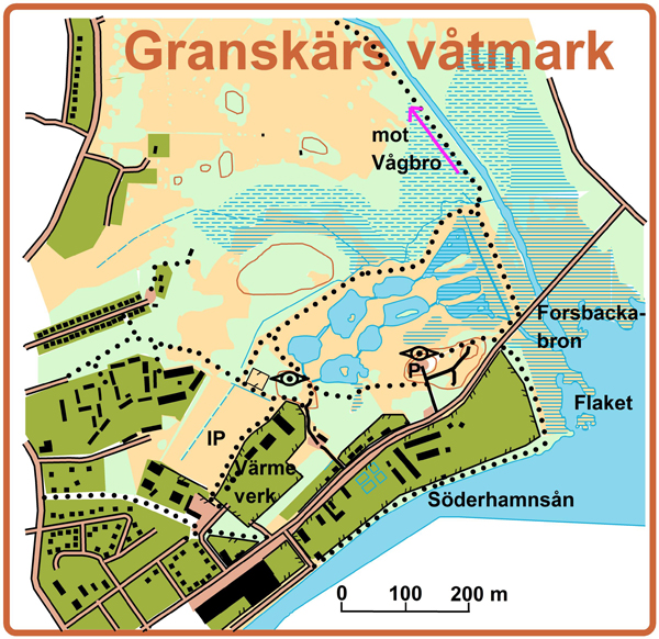 Granskärs våtmark, karta